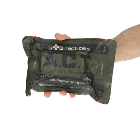 A.C.T. Bandage™ 15 cm – opatrunek uciskowy z rozszerzoną aktywną kompresją i modułem do pakowania ran (wound packing)